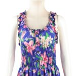 فستان صيفي طويل للنساء لون أزرق مورد