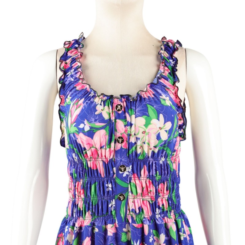 ⁦فستان صيفي طويل للنساء لون أزرق مورد⁩ - الصورة ⁦1⁩