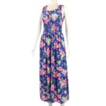 ⁦فستان صيفي طويل للنساء لون أزرق مورد⁩ - الصورة ⁦3⁩