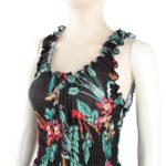 ⁦فستان صيفي طويل للنساء لون أسود مورد⁩ - الصورة ⁦4⁩