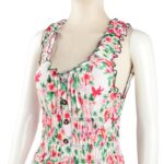 ⁦فستان صيفي طويل للنساء لون أبيض مورد⁩ - الصورة ⁦2⁩