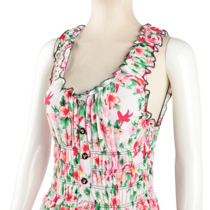 ⁦فستان صيفي طويل للنساء لون أبيض مورد⁩ - الصورة ⁦2⁩