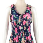 فستان صيفي طويل للنساء لون كحلي مورد