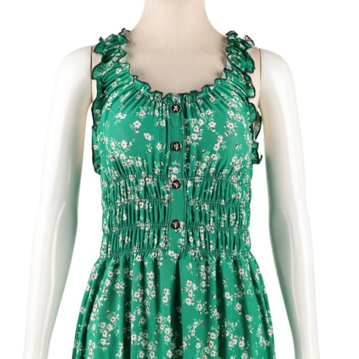 ⁦فستان صيفي طويل للنساء لون أخضر مورد⁩ - الصورة ⁦2⁩