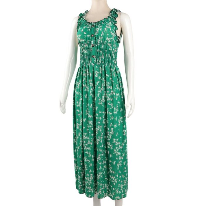 ⁦فستان صيفي طويل للنساء لون أخضر مورد⁩ - الصورة ⁦5⁩