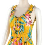 ⁦فستان صيفي طويل للنساء لون أصفر مورد⁩ - الصورة ⁦2⁩