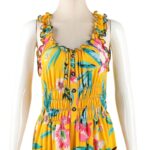 ⁦فستان صيفي طويل للنساء لون أصفر مورد⁩ - الصورة ⁦3⁩