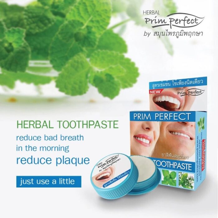⁦PRIM PERFECT HERBAL TOOTHPASTE - معجون أسنان عشبي طبيعي 100% خالي من المواد الحافظة بريم بيرفكت 25 جرام⁩ - الصورة ⁦2⁩