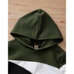 ⁦بيجامة ولادي مخططة لون زيتي و أبيض و أسود ربيعي⁩ - الصورة ⁦3⁩