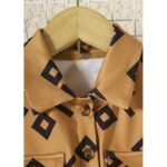 فستان جلد بناتي لون بني و أسود