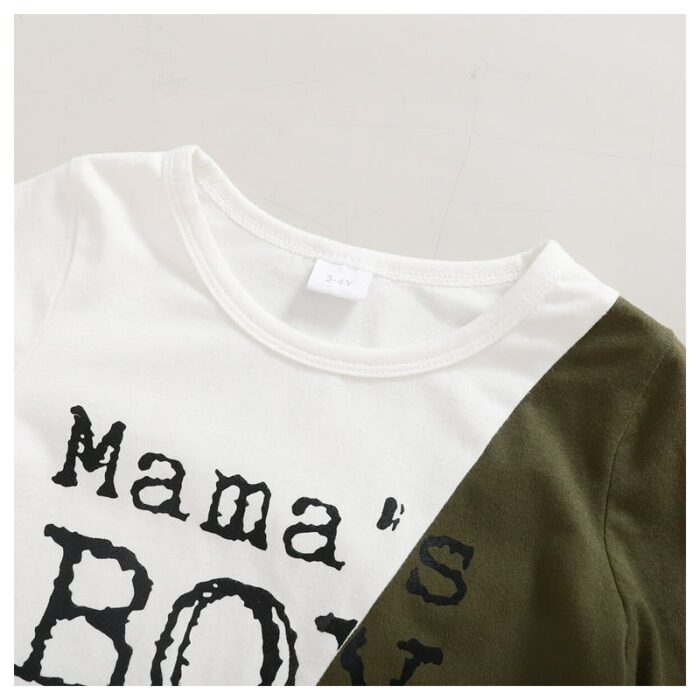 ⁦بيجامة قطعتين زيتي وابيض ربيعي⁩ - الصورة ⁦3⁩