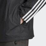 ⁦adidas Essentials 3-Stripes Woven Windbreaker - Black⁩ - الصورة ⁦4⁩