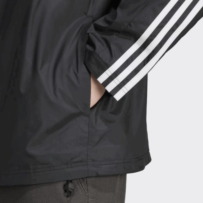 ⁦adidas Essentials 3-Stripes Woven Windbreaker - Black⁩ - الصورة ⁦4⁩
