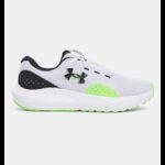 Under Under Men's UA Surge 4 Running Shoes- حذاء اندر ارمور سيرج 4 للرجال لون أبيض وأسود
