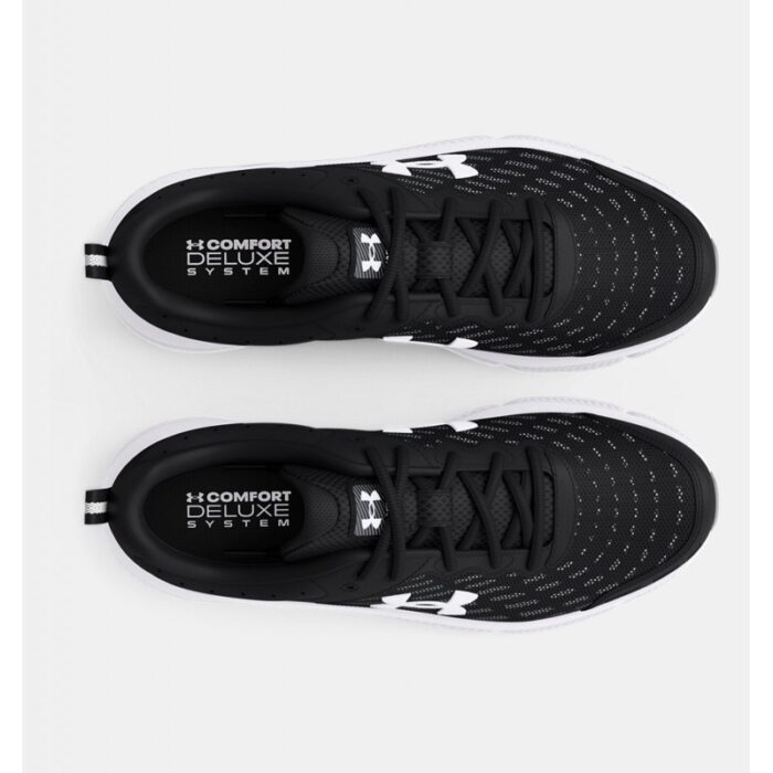 ⁦Under Armour Men's Charged Assert 10 Running Shoes - حذاء أندر آرمر تشارجد اسيرت 10 رانينج للرجال لون أسود وأبيض⁩ - الصورة ⁦3⁩