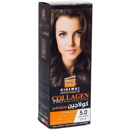 كولاجين صبغة شعر لون بني فاتح درجة 5.0 - COLLAGEN PRO HAIR COLOR SYSTEM
