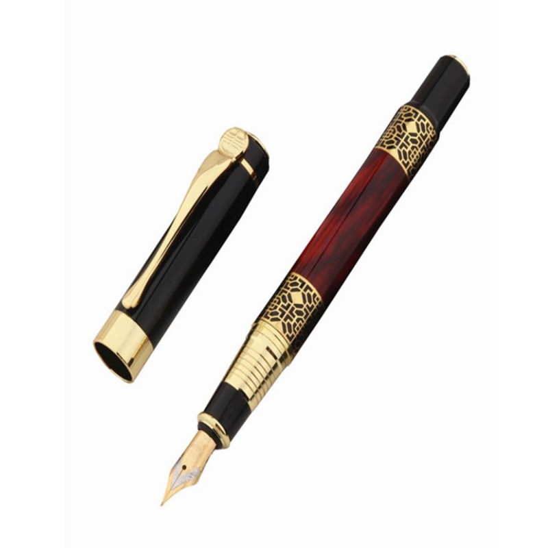 ⁦قلم حبر بريشة فاخر لون أسود وبني⁩ - الصورة ⁦1⁩