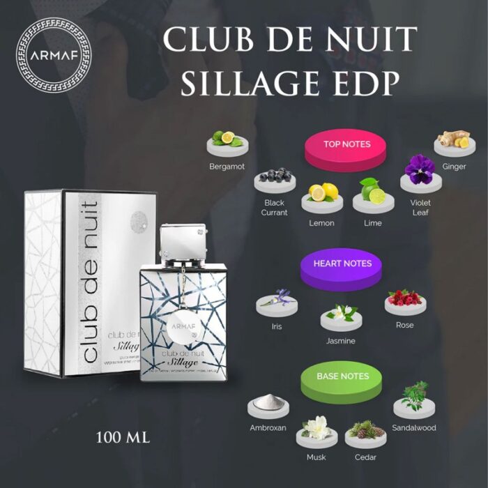 ⁦عطر كلوب دي نوي ستيلاج من ارماف للرجال سعة 105 مل- Club De Nuit Sillage EDP By Armaf for Men 105 ML⁩ - الصورة ⁦3⁩