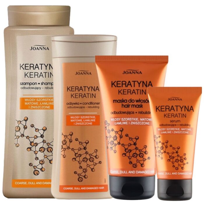 10330357_68332f14336f1 طقم جوانا للعناية بالشعر بخلاصة الكيراتين (شامبو 400مل+ بلسم 200مل+ماسك كيراتين150مل+سيروم 50مل) - الصورة 1