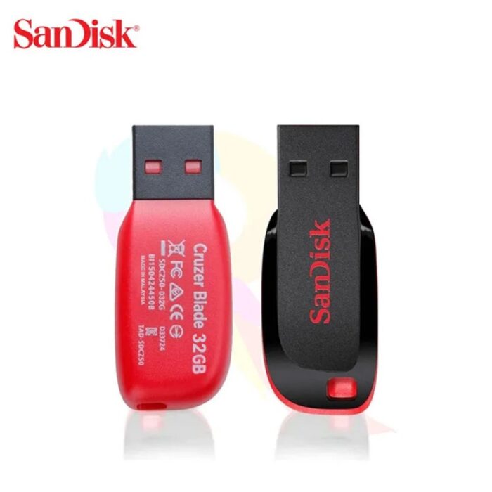 ⁦فلاش ميموري من سانديسك سعة 32 جيجا- Sandisk Cruzer Blade USB 2.0 Flash Drive – 32GB⁩ - الصورة ⁦2⁩