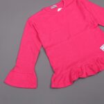 ⁦فستان قطن ربيعي للأطفال لون فوشي⁩ - الصورة ⁦3⁩