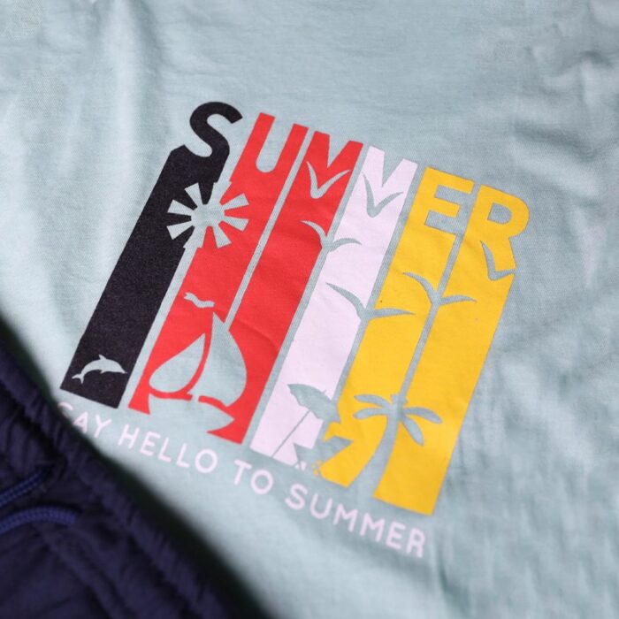 ⁦طقم قطعتين تيشيرت وشورت للأطفال لون فيروزي وكحلي⁩ - الصورة ⁦4⁩