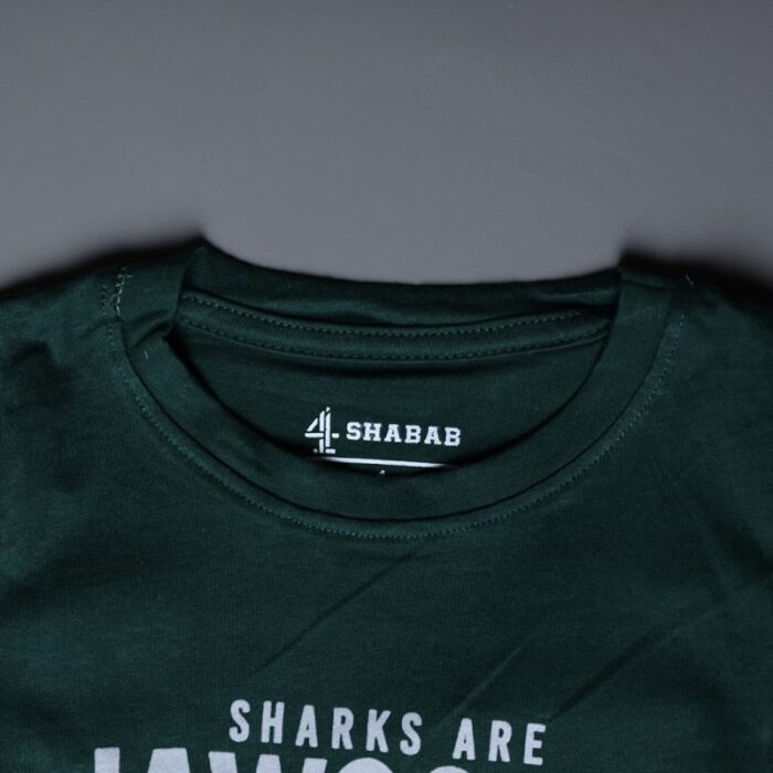 ⁦طقم قطعتين تيشيرت وشورت للأطفال لون أخضر وأبيض⁩ - الصورة ⁦5⁩