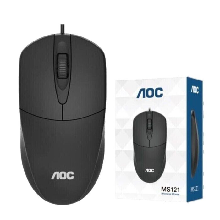 ⁦ماوس كمبيوتر سلكي لون أسود-AOC MS121 Wired Optical Mouse⁩ - الصورة ⁦6⁩