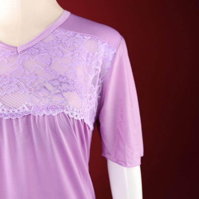 ⁦فستان بيتي صيفي للنساء لون بنفسجي فاتح⁩ - الصورة ⁦4⁩