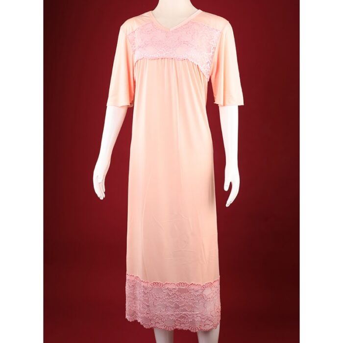 ⁦فستان بيتي صيفي للنساء لون مشمشي⁩ - الصورة ⁦2⁩