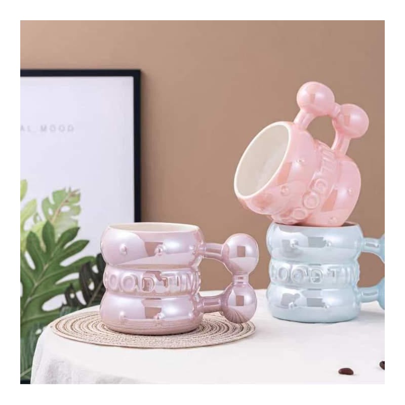 ⁦مج (كوب ) مع مقبض لون بنفسجي بتصميم good time⁩ - الصورة ⁦1⁩