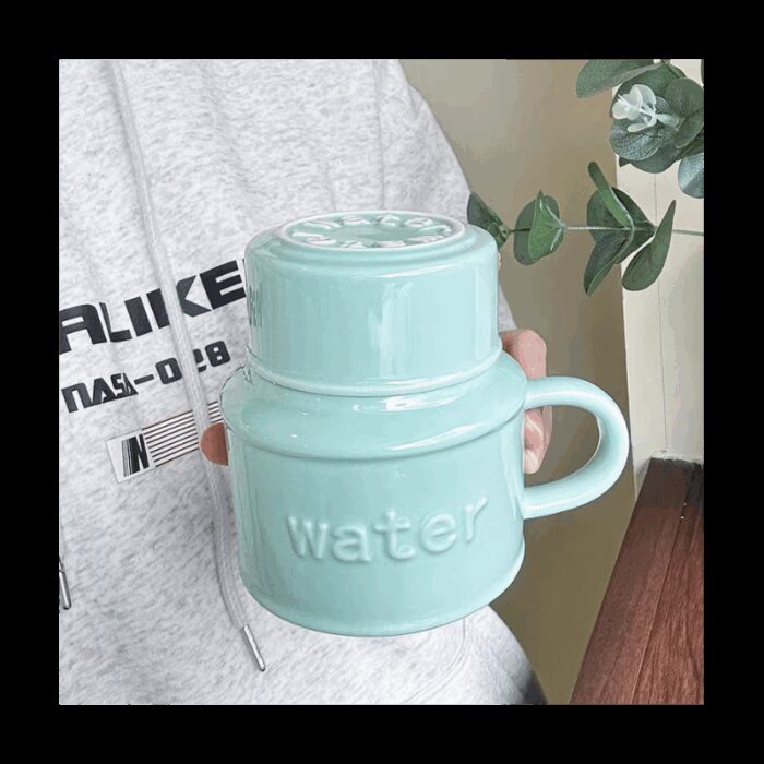 ⁦مج (كوب ) مع غطاء لون فيروزي⁩ - الصورة ⁦10⁩