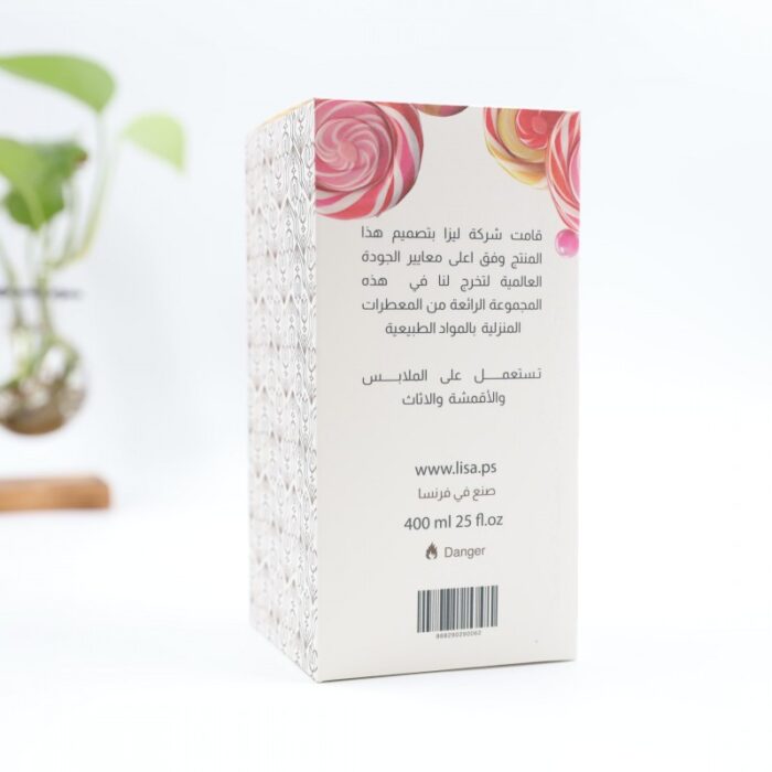 ⁦معطر جو وملايس وأقمشة وأثاث من ليزا برائحة الكاندي حجم 400 ML⁩ - الصورة ⁦2⁩