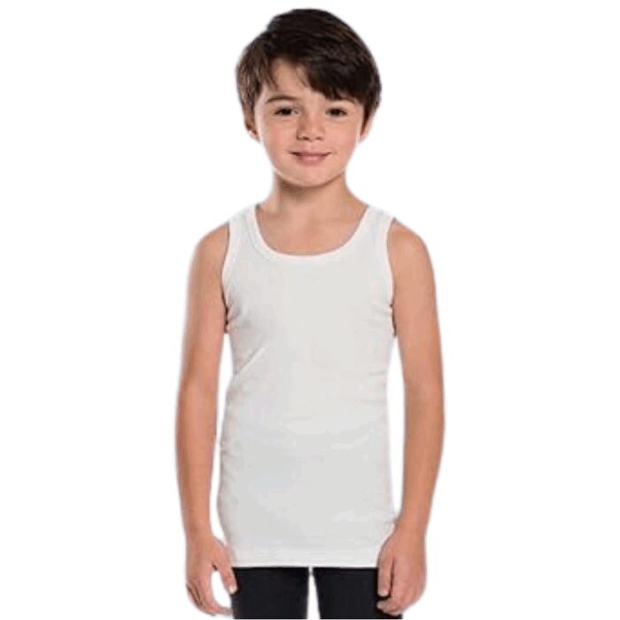 ⁦طقم شباح داخلي ولادي (قطعتين) للأطفال لون أبيض⁩ - الصورة ⁦2⁩