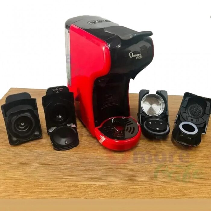⁦ماكنة الاسبرسو متعددة الكبسولات 1450 واط لون احمر⁩ - الصورة ⁦2⁩