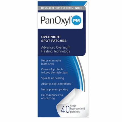 لصقات حب الشباب ليلية (40 رقعة شفافة) من بانوكسيل -Overnight Spot Patches (40 Count) By Panoxyl PM