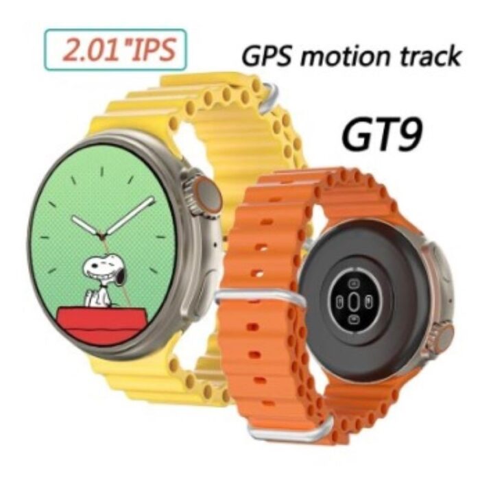 ⁦ساعة ذكية دائرية GT9  قشاط واحد اسود⁩ - الصورة ⁦2⁩