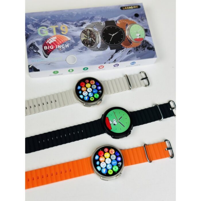 ⁦ساعة ذكية دائرية GT9  قشاط واحد اسود⁩ - الصورة ⁦3⁩