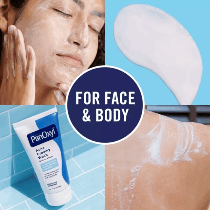 ⁦غسول كريمي لحب الشباب بنزويل بيروكسيد 4٪ من بانوكسيل حجم 170 غم -PanOxyl Acne Creamy Wash Daily Control Face & Body 4% Benzoyl Peroxide All Sk By PanOxyl 170g⁩ - الصورة ⁦4⁩