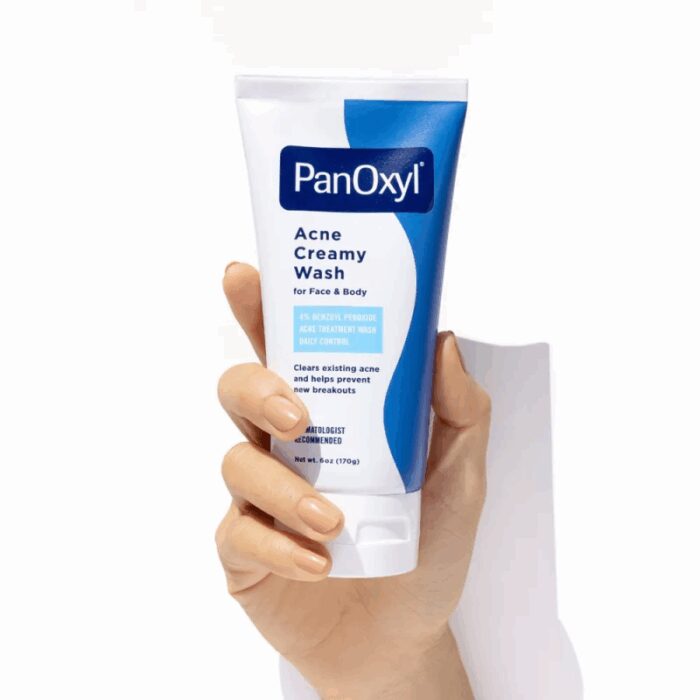 ⁦غسول كريمي لحب الشباب بنزويل بيروكسيد 4٪ من بانوكسيل حجم 170 غم -PanOxyl Acne Creamy Wash Daily Control Face & Body 4% Benzoyl Peroxide All Sk By PanOxyl 170g⁩ - الصورة ⁦6⁩