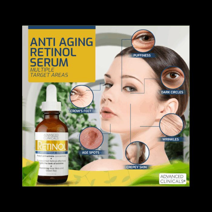 ⁦سيروم ريتينول بروفيشنال سترينجث من أدفانسد كلينيكال 52 مل -Retinol Serum For Face By Advanced Clinicals 52ML⁩ - الصورة ⁦4⁩