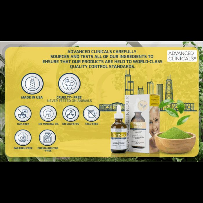 ⁦سيروم ريتينول بروفيشنال سترينجث من أدفانسد كلينيكال 52 مل -Retinol Serum For Face By Advanced Clinicals 52ML⁩ - الصورة ⁦7⁩