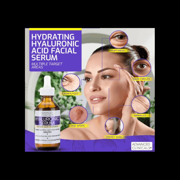 ⁦سيروم الهيالورونيك للبشرة من أدفانسد كلينيكال 52 مل -Hyaluronic Serum By Advanced Clinicals 52ML⁩ - الصورة ⁦4⁩