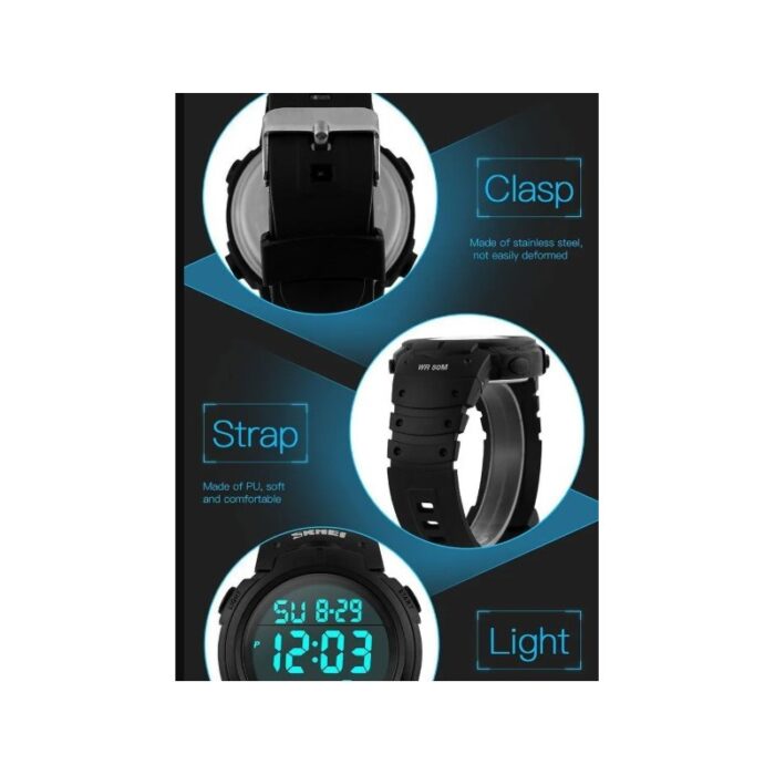 ⁦ساعة سكيمي أخضر  ارقام كبيرة وتاريخ  ضد الماء⁩ - الصورة ⁦5⁩