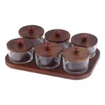 ⁦مضيفة سداسية زجاج وخشب⁩ - الصورة ⁦2⁩