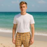 بوكسر بتصميم زر مخطط طولي للرجال متعدد الألوان