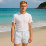 بوكسر بتصميم زر كروهات للرجال لون أبيض