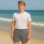 بوكسر بتصميم زر كروهات للرجال لون أسود وأبيض