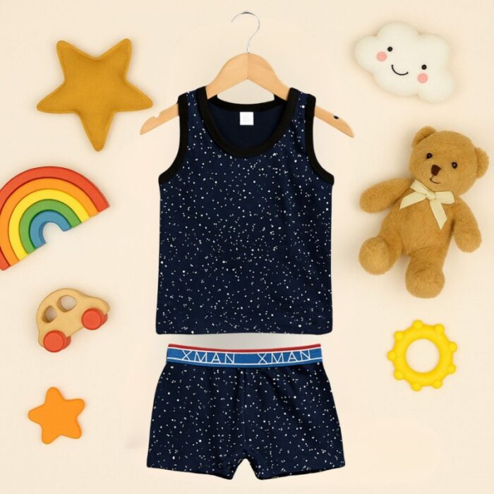 ⁦طقم داخلي (شباح وبوكسر) قطعتين ولادي لون كحلي⁩ - الصورة ⁦5⁩