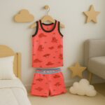 طقم داخلي (شباح وبوكسر) قطعتين للأطفال لون فوشي